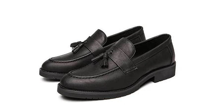 With Tassels Loafers Office Leather Shoes for Men Platform Thick Sole Pointed Toe Man Casual Shoe High Quality Fashion Elegant