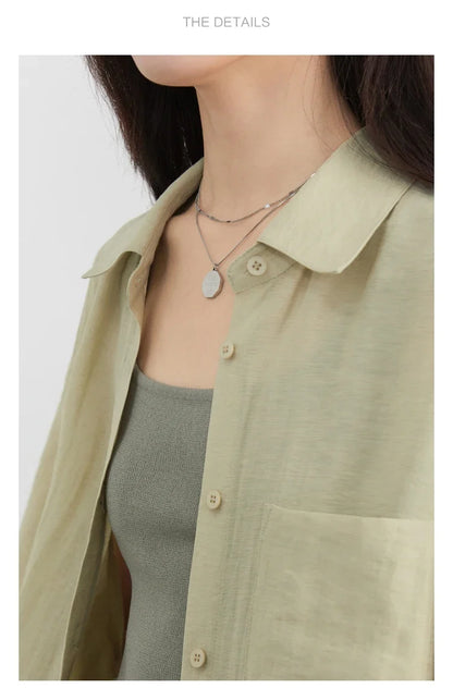 Women Long Sleeve Shirts Solid Loose Casual New Style Design Back Hollow Out Shirt Female Blouse Spring Summer 2026