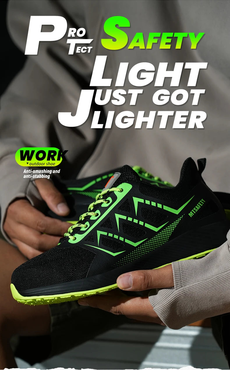 steel toe sneakers for men ultra-light construction site safety shoes anti puncture industrial work boots breathable work shoes