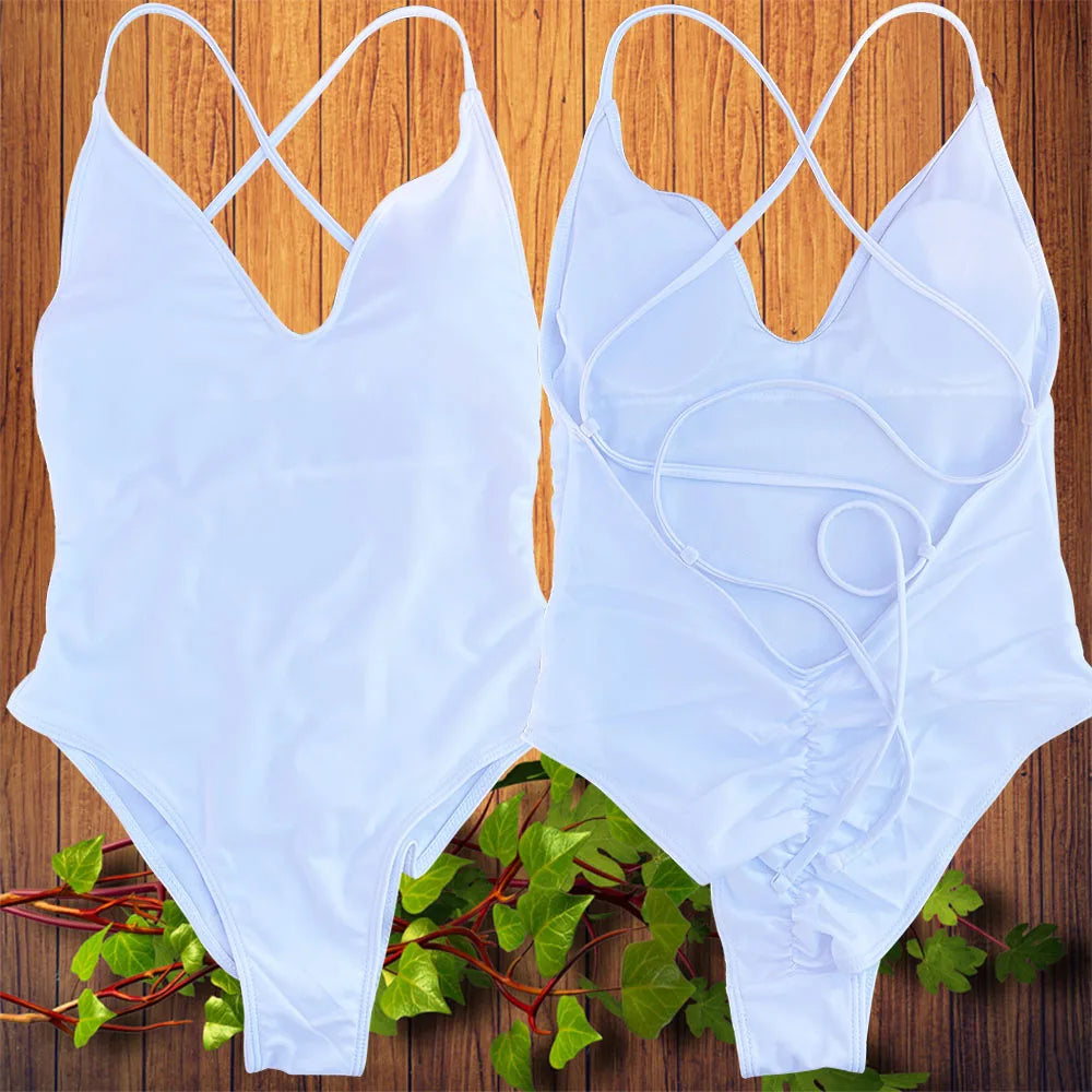 Solid One Piece Swimsuit Women Swimwear 2025 New Bikini Sexy Bodysuit Plus Size Bathing Suit Swimming Suit maillot de bain femme