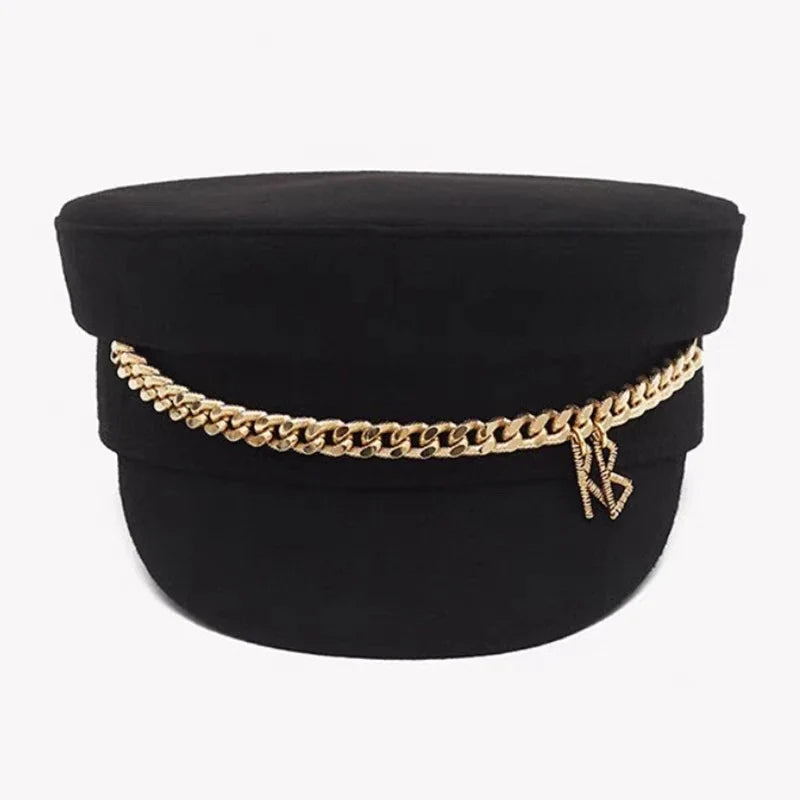 New Winter Women Hats Newsboy Caps Flat letter Militray Caps British Vintage Visor cap