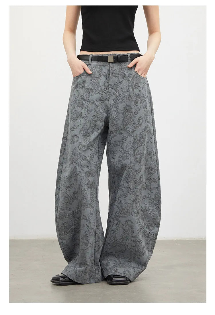 New Women Jeans Loose Casual High Waist Wide Leg Denim Pants Paisley Female Trousers Spring Autumn 2026