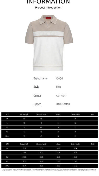 Summer Men's Polo Clothing Luxury T Shirt Casual Short Sleeve Drapped Loose Basic Splice Shirt Popular Knitwear