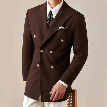 Spring Jacket Men Blazer Masculino Slim Fit Blazer Hombre Lapel Collar Casual Business Italian Style Double Breasted Blazer Men