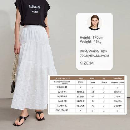 Minimalist Casual Halter Skirt Women 2025 Summer New Office Lady Solid Color Pockets Loose A line Cake Long Skirt 12542072