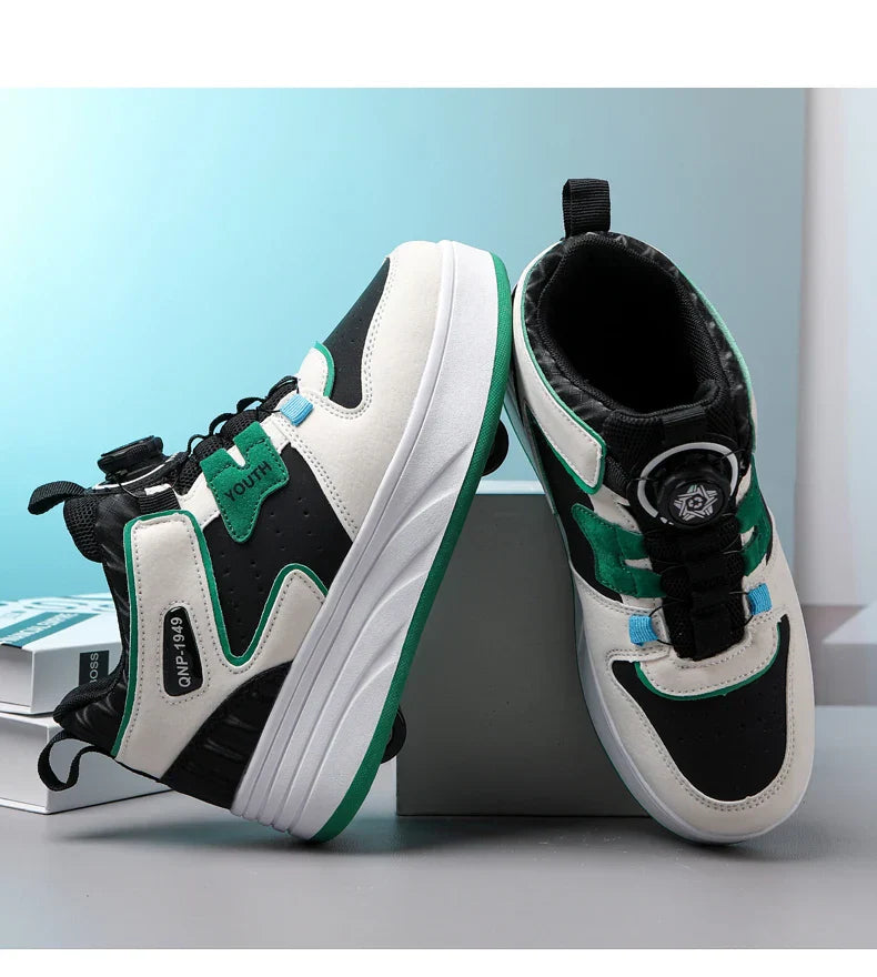 Students children's shoes four wheel light shoes Boys invisible roller shoes large size outdoor sports walking shoes women