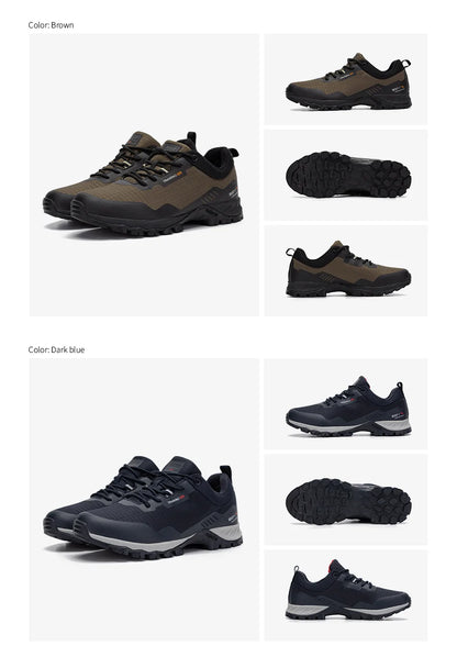 Men New Hiking Shoes Outdoor Waterproof Wear Resistant Non Slip Sneakers Male Casual Lightweight Lace-Up Walking Shoes