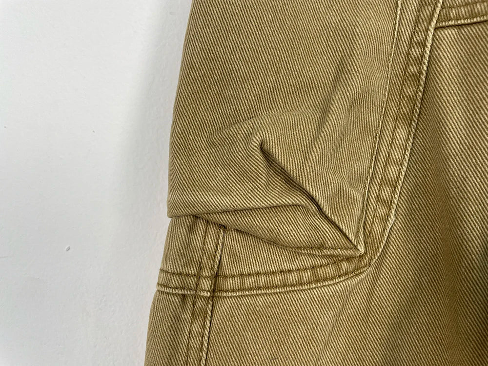 Japanese Streetwear High Quality Long Staple Cotton Twill Cargo Pants Men Harajuku Plus Size Casual Work Pants Baggy Trousers
