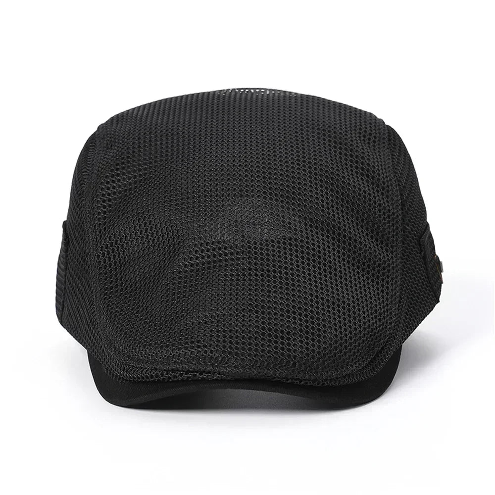 Summer Mens Hats Breathable Mesh Newsboy Caps Outdoor Baker Boy Boinas Cabbie Hat Fashion Driving Flat Cap For Women