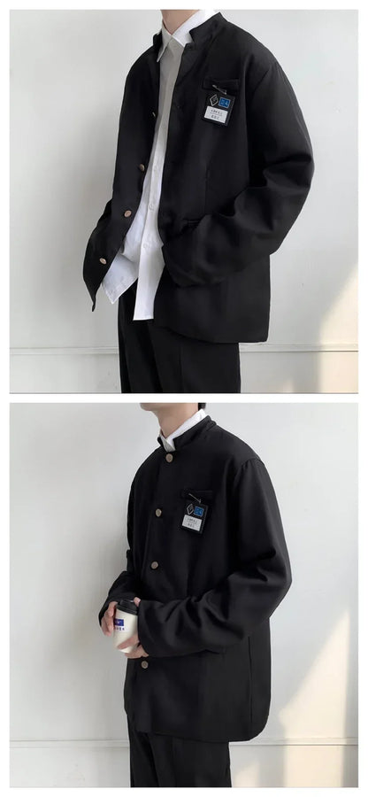 Spring Men's Casual Jacket Small Suit Japanese Style DK Uniform Student Coat Gakuran Youth Fashion Clothing