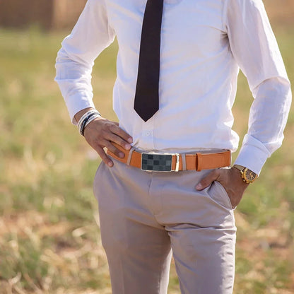 Men's Belt Metal Automatic Buckle Branded Belt Men's High-quality Genuine Leather Luxury Plus Size Men's Branded Belt