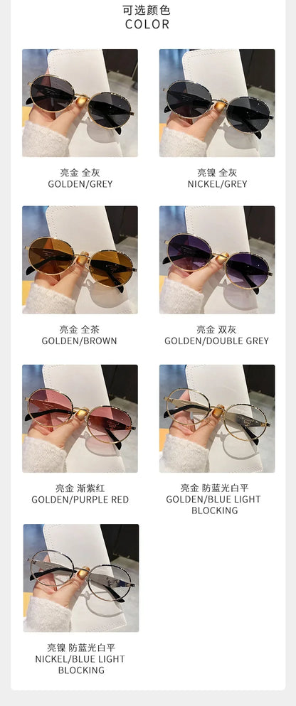 Fashion New Trend Oval Acetate Sunglasses for Women Brand Designer Ladies Shades Party Eyeglasses Girls Frame Sun Glasses