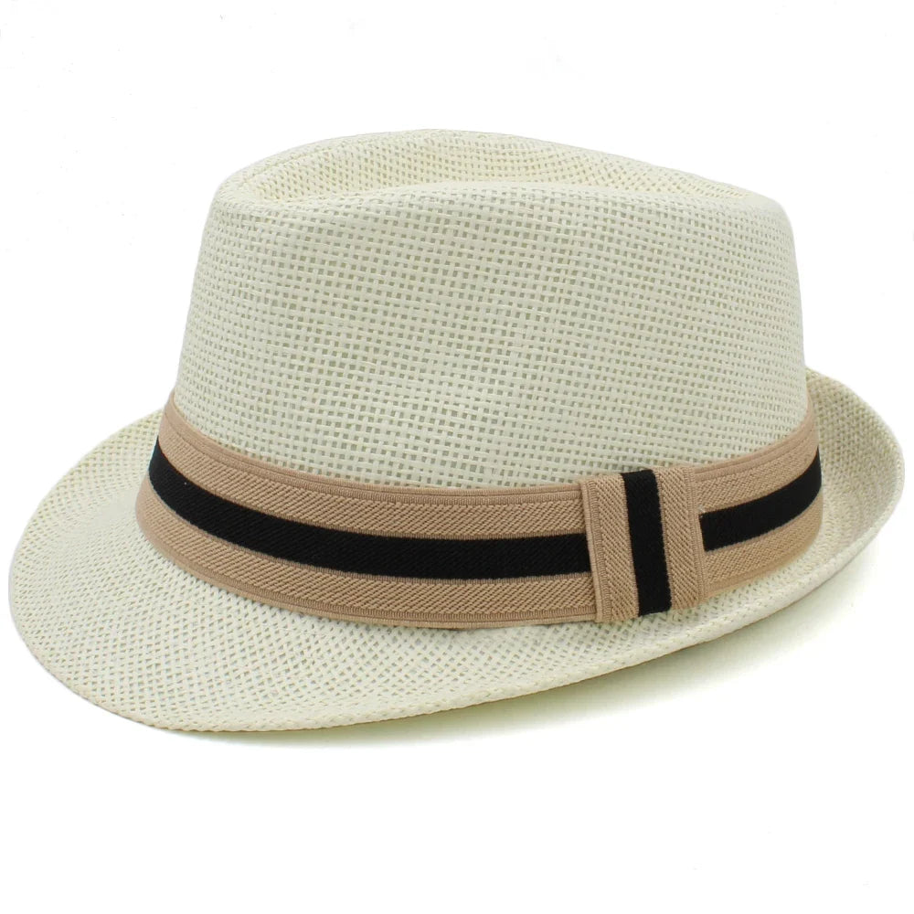 2 Sizes Parent-child Men Women Kids Boy Straw Fedora Hats Summer Trilby Sunhat Classical Jazz Caps Sombrero Beach Outdoor Travel