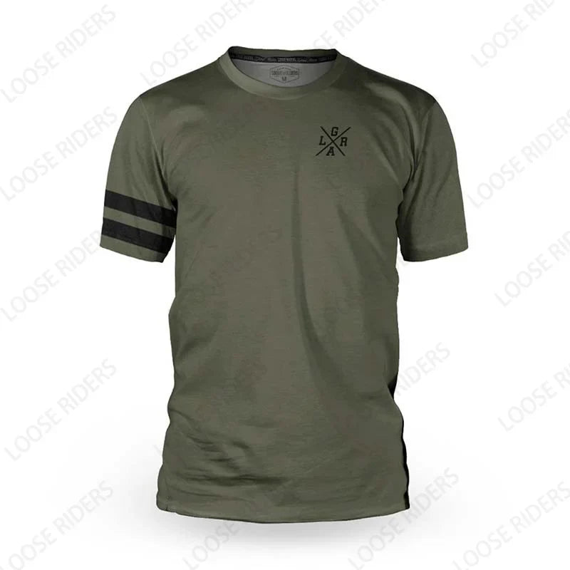 2022 Men's Motorcycle Loose Rider Jersey DH Cross Country Endurance Race BMX MTB Mountain Bike Shirt Can Be Customized
