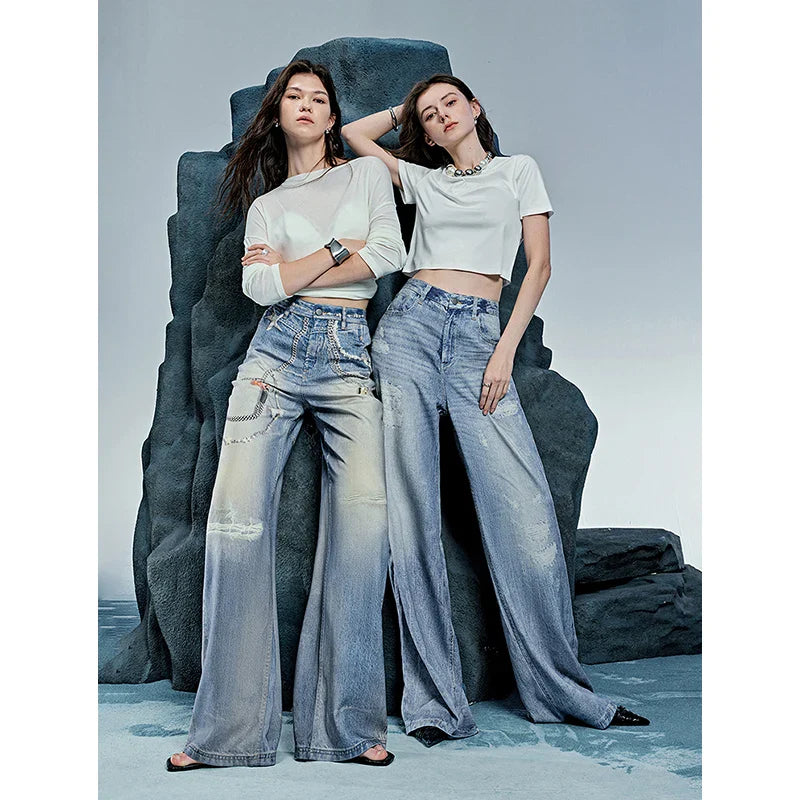 Women Denim Jean 2025 Spring New Long Pants 8518053