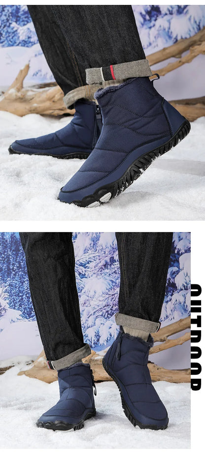 Cotton Boots Men/women Large Size 47 Waterproof Snow Boots Winter Warm  Comfort Zipper Anti Cold Non-slip Cotton Boots