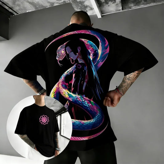 One Piece Boa Hancock Unisex Pure Cotton T-shirt 2026 Summer Anime Print American Loose Casual Parent-child Short Sleeved Top
