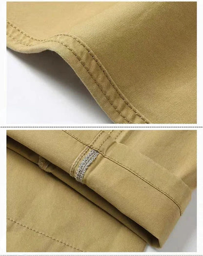 Summer Thin Pants 100% Cotton Men's Autumn Thick Suit Pant Slacks High Waist Straight Loose Bland Solid Business Casual Pants