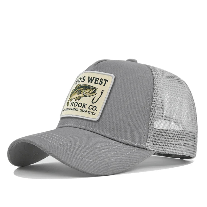 High Quality Fishing Embroidery Baseball Cap for Men Women Outdoor Fishing Snapback Mesh Hat Breathable Sunshade Dad Trucker Hat