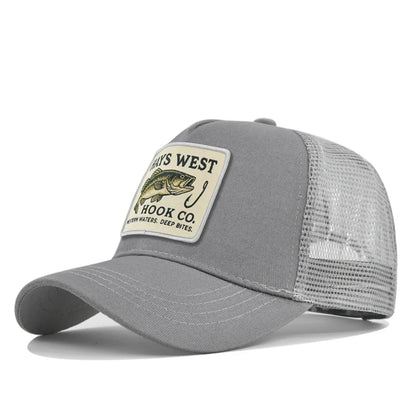High Quality Fishing Embroidery Baseball Cap for Men Women Outdoor Fishing Snapback Mesh Hat Breathable Sunshade Dad Trucker Hat