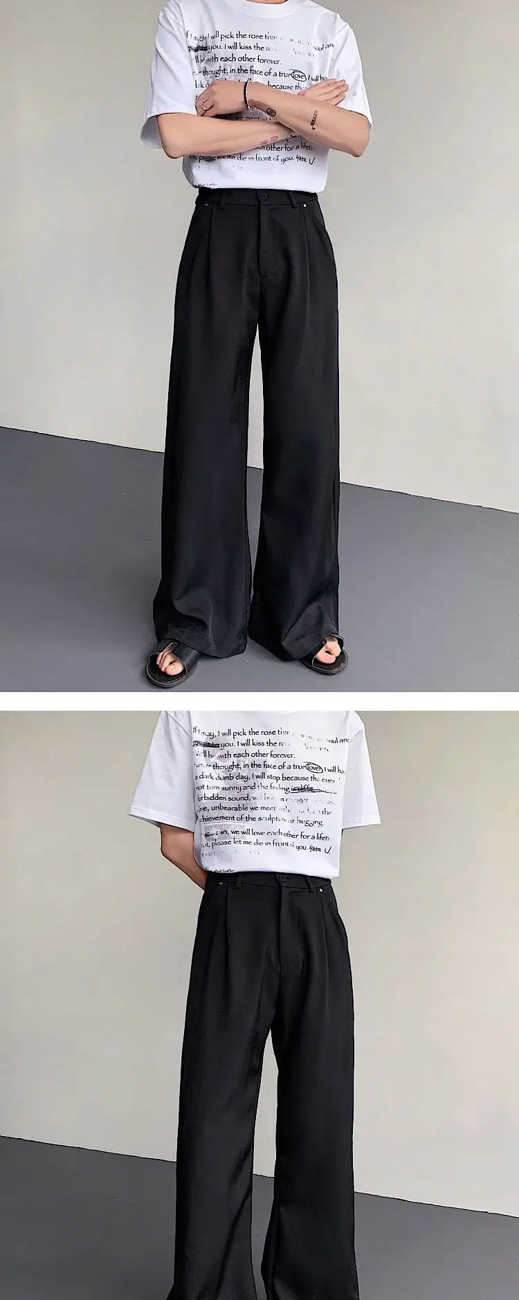 2023 New Black Suit Pants Men Fashion Social Mens Dress Pants Korean Loose Oversized Wide Leg Pants Mens Formal Trousers M-2XL