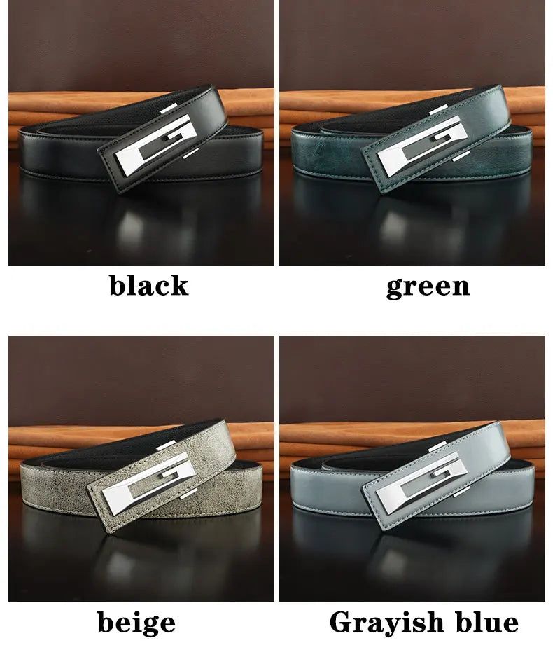 G letter belts men slide buckle designer luxury famous brand cowhide High Quality young boys fancy jeans Waistband green