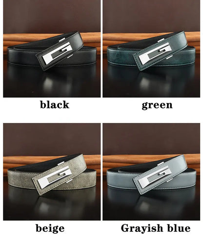 G letter belts men slide buckle designer luxury famous brand cowhide High Quality young boys fancy jeans Waistband green