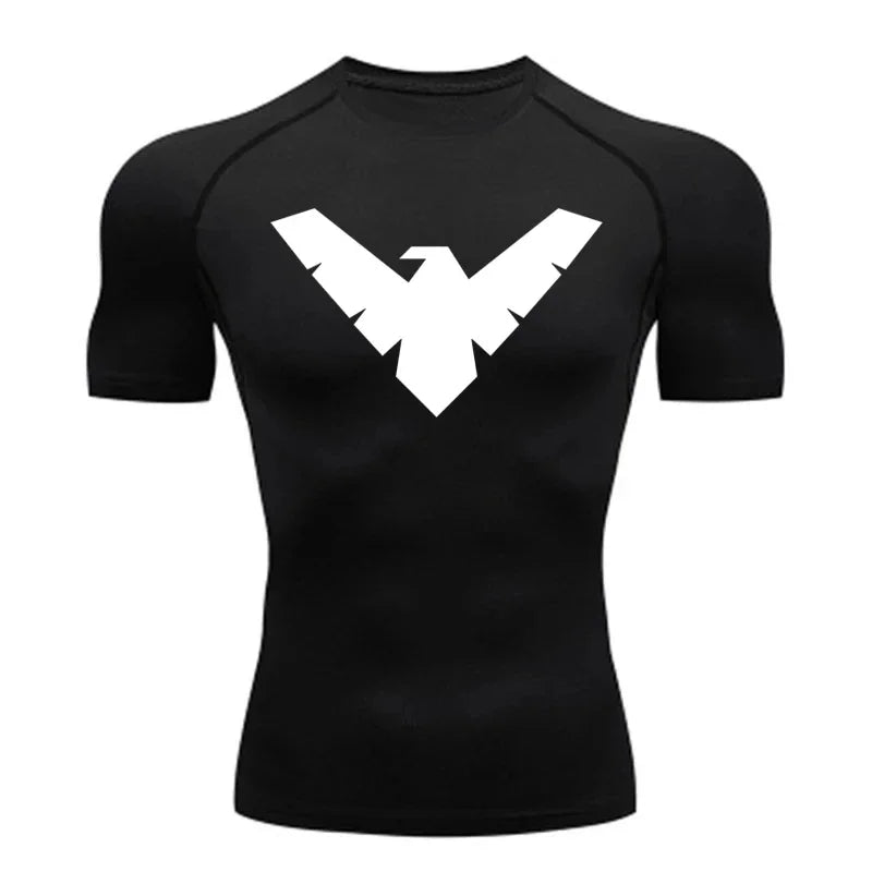 Summer Short Sleeve Compression Shirt Men Sports Top Running T Shirt Quick Dry Gym Workout Clothing Sun Protection Long Sleeve