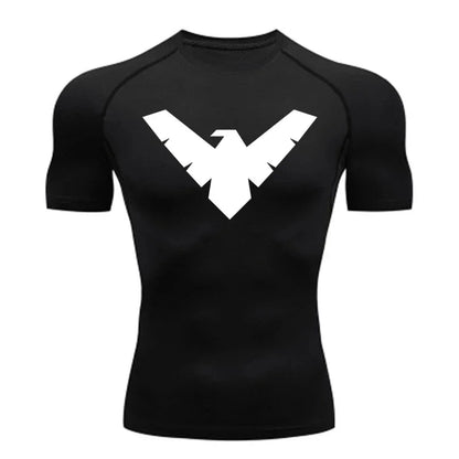 Summer Short Sleeve Compression Shirt Men Sports Top Running T Shirt Quick Dry Gym Workout Clothing Sun Protection Long Sleeve