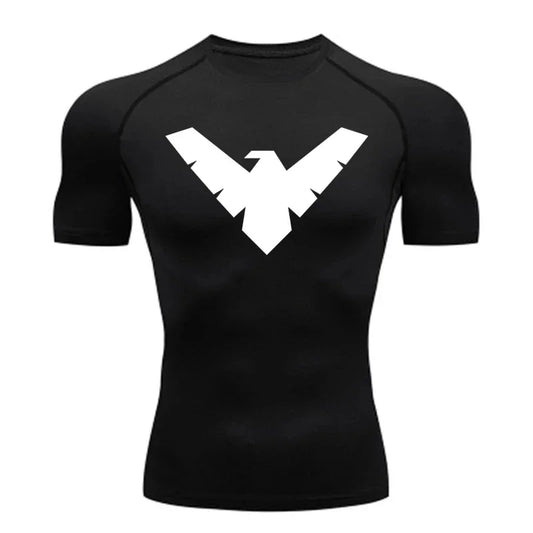 Summer Short Sleeve Compression Shirt Men Sports Top Running T Shirt Quick Dry Gym Workout Clothing Sun Protection Long Sleeve