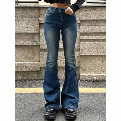 2025 Woman Vintage High Waist Flare Jeans Female Stretchy Bootcut Tight Denim Pants Women Bell Bottoms Casual Slim Fit Trousers