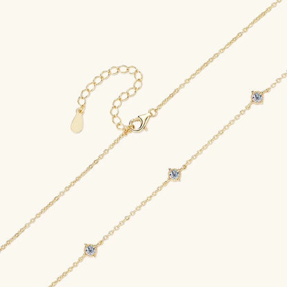 Collar Plata 925 Sterling Silver Choker Necklace For Women Round Cut 3mm Moissanite Necklaces Clavicle Chain Jewellry Gift