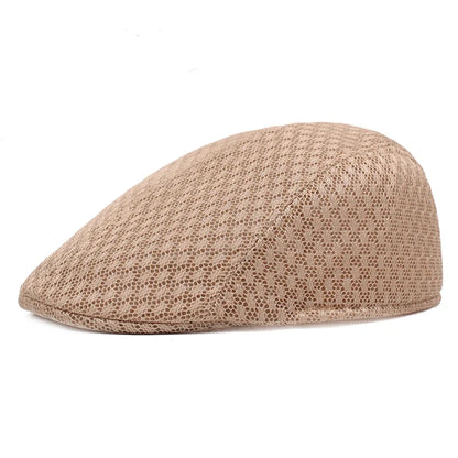 2023 New Summer Casual Beret Hat Unisex Mesh Flat Caps Newsboy Style adjustablr Fashion Breathable Summer Hat for Women Men Caps