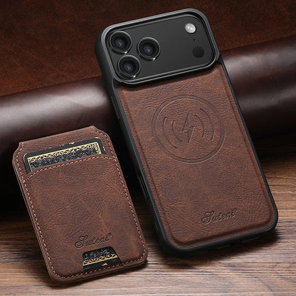 2 in 1 Leather Case For iPhone 17 Promax Air 16 Pro max 15 Plus 14 Pro 13 12 Wireless Charging Kickstand Card Slots Phone Cover