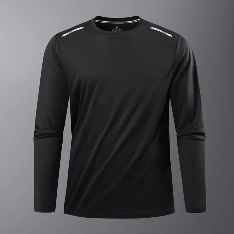 Men's Hiking Quick Drying T-shirts Breathable Camping Running Fishing Soft Elasticity Long Sleeve Tees Summer Autumn