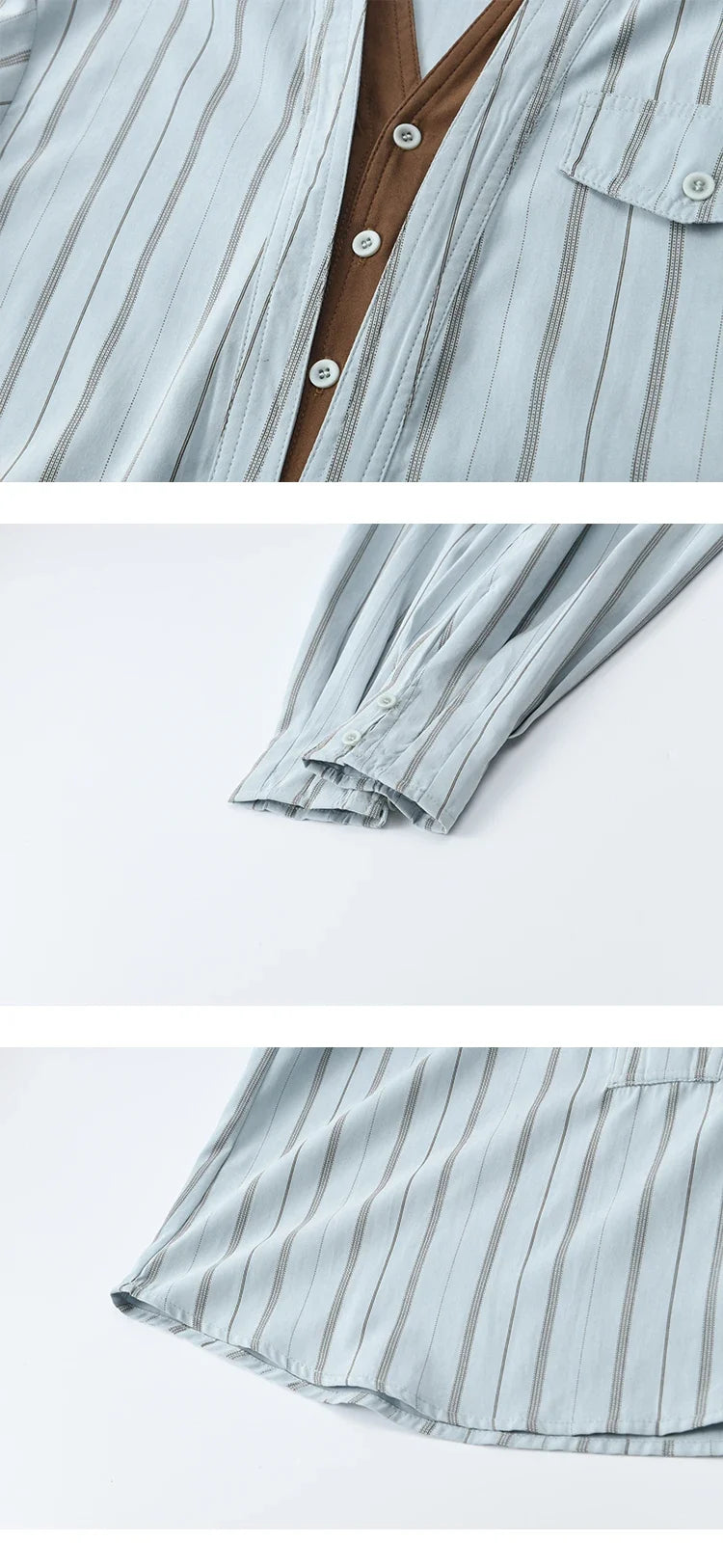 Peach Skin Velvet Stripe Shirt for Women Autumn 2025 Double Layered Collar Contrasting Color Shirt Commute Top MXE47C2408