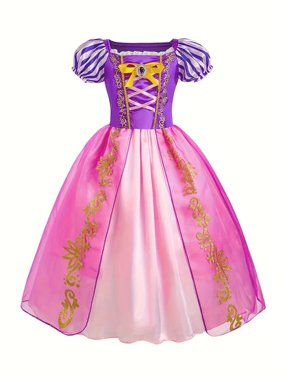 Girls Costume Children Cosplay Princess Dress Kids Halloween Birthday Pageant Party Rapunzel Dress Girl Carnival Tangled Clothes