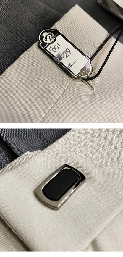 2024 Summer New Men's Casual Stretch Suit Pants Men Fashion Slim Fit Solid Color Formal Business Social Office Trouser 36-28