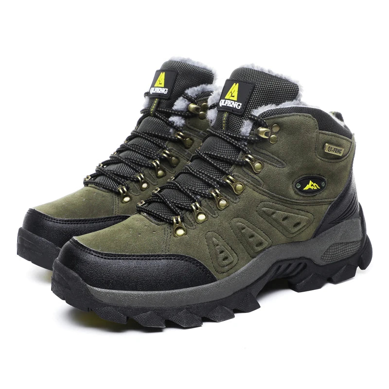 36-48 Autumn Winter Men Women Ankle Boots Leather Tactical Shoes New Plus Anti-Skidding Classical Walking Footwear Summer Hiking