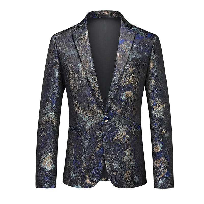 2026 New Men Business Social Suit Jacket Summer Male Single Breasted Thin Dress Male Jacquard Blazers Coats