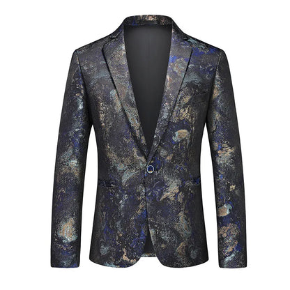 2026 New Men Business Social Suit Jacket Summer Male Single Breasted Thin Dress Male Jacquard Blazers Coats