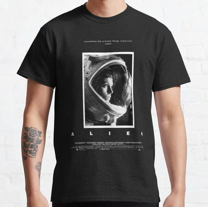 Alien Ellen Ripley 80s Science Fiction Retro Movie Weyland Xenomorph Yutani Prometheus T Shirt 100% Cotton Tees Tops Graphic