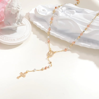 Virgin Mary/st Benedict Rosary Beads Necklace for Women, Our Lady Of Guadalupe Jesus Cross Y Necklace Christian Jewelry