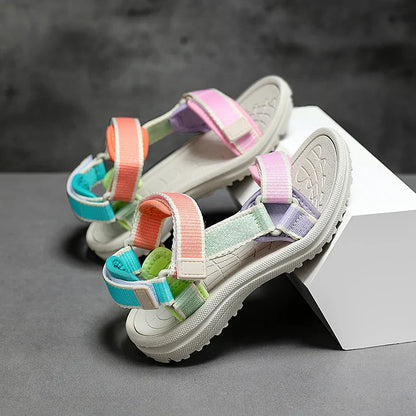 Children's Sandals Summer Boys Breathable Light Non-slip Kids Outdoor Beach Shoes Fashion Girls Open Toed Leisure Flat Sandals