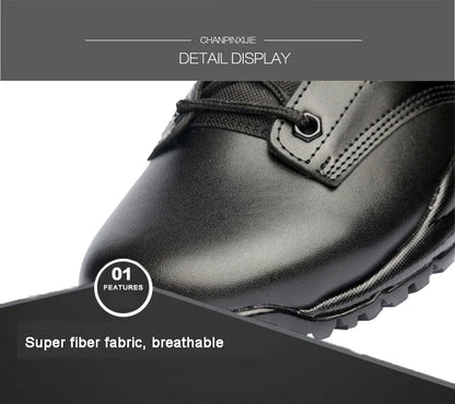 Men Ankle Work Boots Combat Shoes Super Light Tactics Boots Desert Shoes Breathable Boots Black High Top Men's Shoes