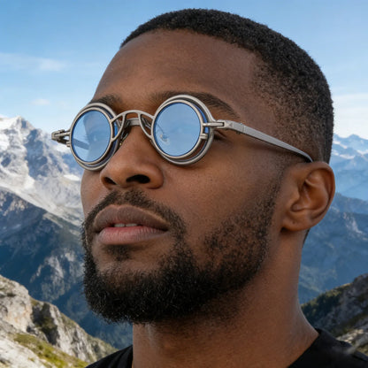 Steampunk Sunglasses For Men Metal Frame Vintage Retro Round Fashion Glasses Punk Dropshipping Gafas De Sol Lunette De Soleil
