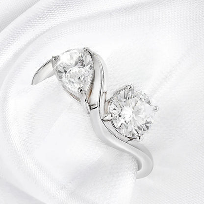 2cttw Certified Moissanite Rings for Women Brilliant Bride Wedding Jewelry 100% 925 Sterling Silver Band Plated 18K Gold
