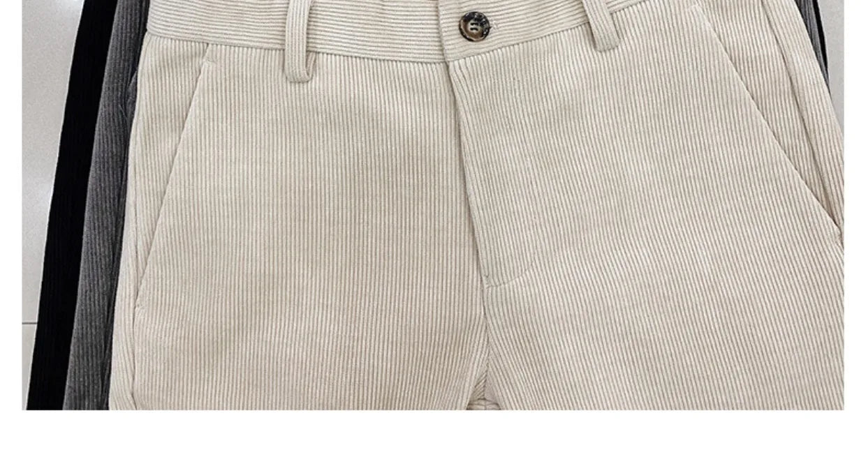 2025 Winter Men Suit Pants Woolen Thicken Keep Warm Formal Trousers Pantalones Hombre Solid Casual Slim Fit Pants Men Clothing