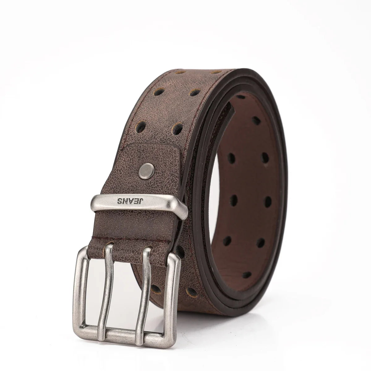 A Western-style PU Leather Belt for Both Men and Women, a Classic and Casual Retro Belt