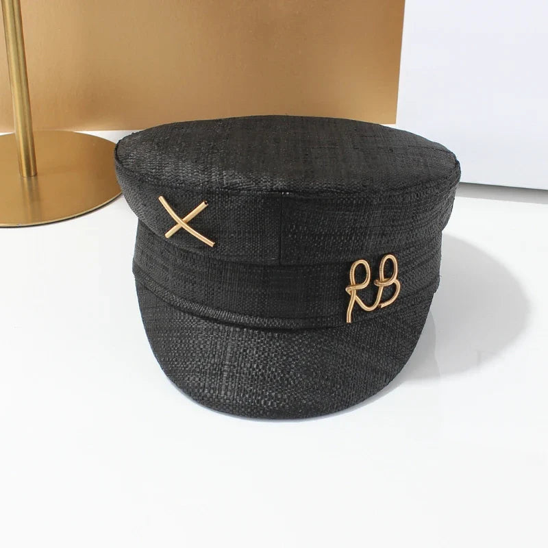 Brand Designer New Winter Embroidery Letter Baker Boy Straw Caps Purple Newsboy Caps Thick Warm Flat Cap Chapeau Homme